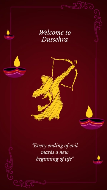 Free Dussehra Welcome Quotes Template to Edit Online