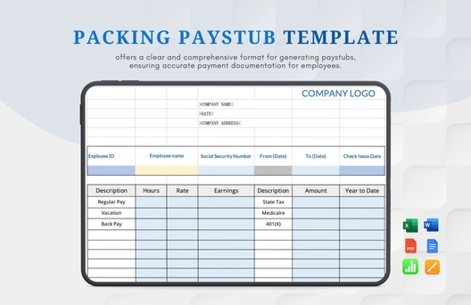 Packing Pay Stub Template Packing Pay Stub Template