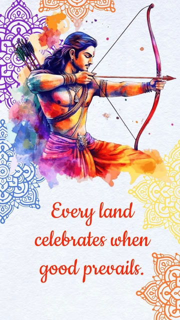 Free Colorful Dussehra Travel Quotes Template to Edit Online