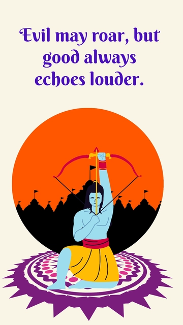 Free Unique Dussehra Quotes Template to Edit Online