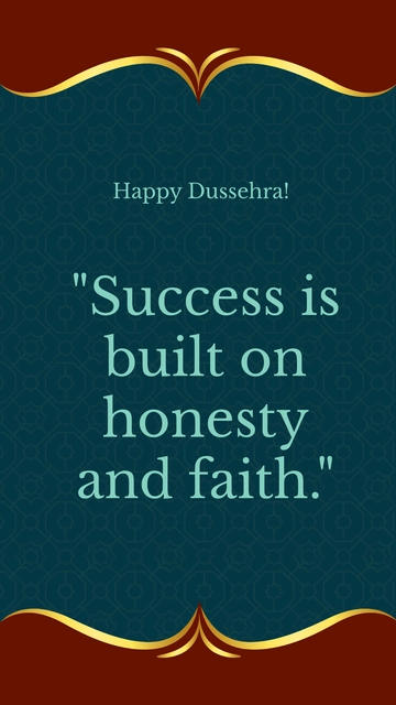 Free Professional Dussehra Greeting Quotes Template to Edit Online