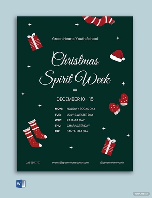 Christmas Spirit Week Flyer Template