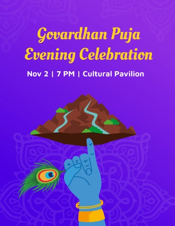 Free Happy Govardhan Puja Flyer Template to Edit Online