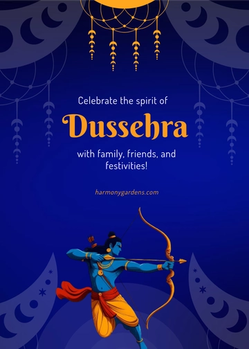 Free Dussehra Festival Invitation Template to Edit Online