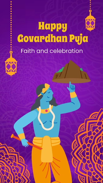 Free Happy Govardhan Puja Instagram Story Template to Edit Online