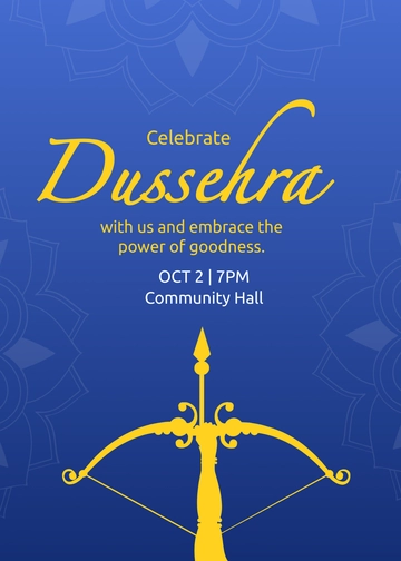 Free Elegant Dussehra Invitation Template to Edit Online