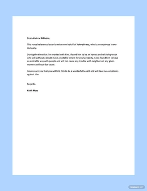 Reference Letter for Landlord From Employer Reference Letter for Landlord From Employer