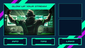 Free Neon Twitch Overlay Template to Edit Online