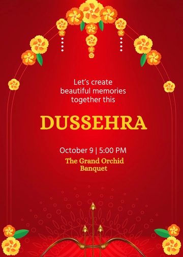 Free Dussehra Wedding Invitation Template to Edit Online