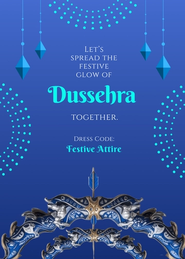 Free Decorative Dussehra Invitation Template to Edit Online