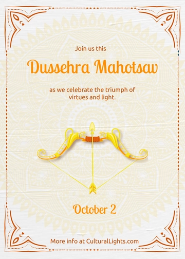 Free Dussehra Mahotsav Invitation Template to Edit Online