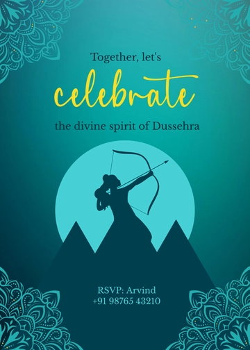Free Staff Dussehra Invitation Template to Edit Online