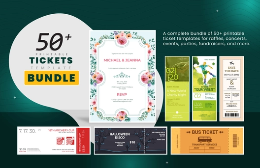 50+ Printable Tickets Template Bundle 50+ Printable Tickets Template Bundle