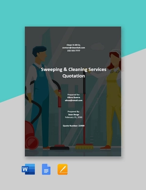 Quotation for Sweeping & Cleaning Services Template