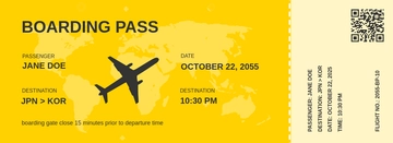 Free Boarding Pass Airline Ticket Template to Edit Online