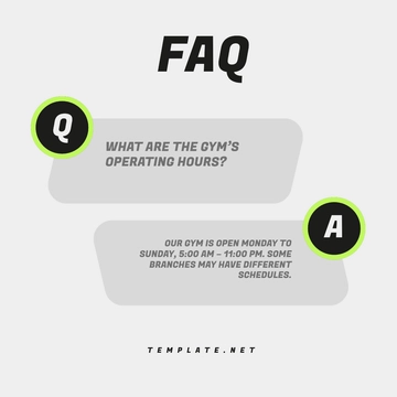 Free Gym FAQ Design Template to Edit Online