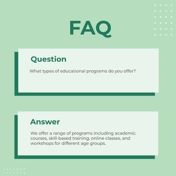 Free Education FAQ Design Template to Edit Online
