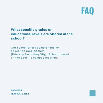 Free School FAQ Post Template to Edit Online