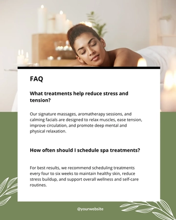 Free Spa FAQ Instagram Post Template to Edit Online