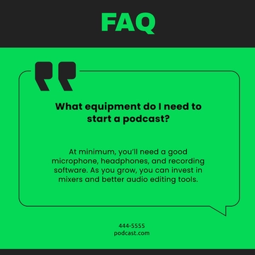 Free Podcast FAQ Design Template to Edit Online