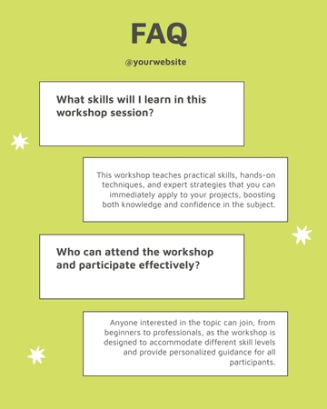 Free Workshop FAQ Instagram Post Template to Edit Online
