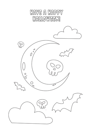 Free Halloween Coloring Page Template to Edit Online