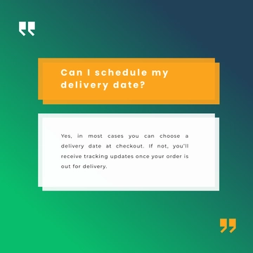 Free Delivery FAQ Instagram Post Template to Edit Online