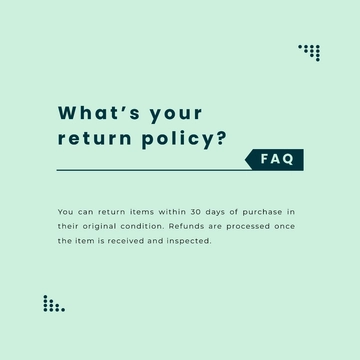 Free Return Policy FAQ Post Template to Edit Online
