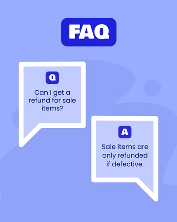 Free Refund FAQ Instagram Post Template to Edit Online