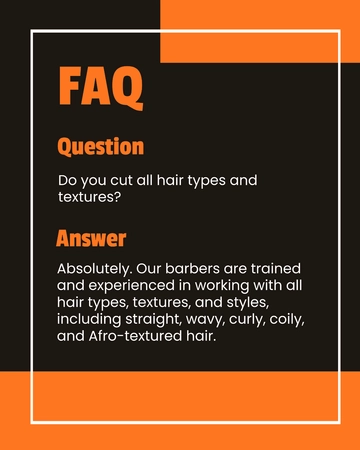 Free Barber Shop FAQ Instagram Post Template to Edit Online