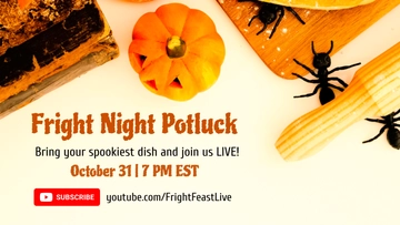Free Halloween Potluck YouTube Banner Template to Edit Online
