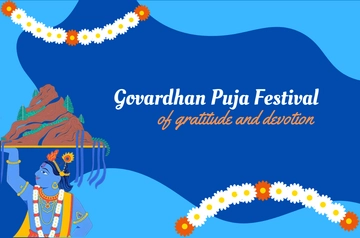 Free Creative Govardhan Puja Banner Template to Edit Online