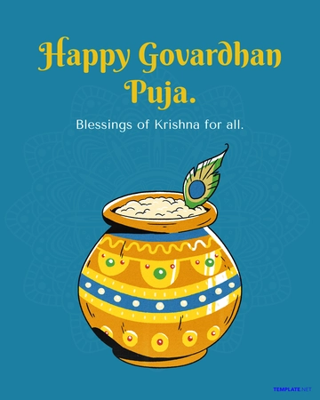 Free Govardhan Puja Instagram Post Template to Edit Online