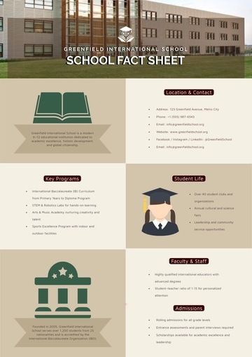 Free School Fact Sheet Template to Edit Online