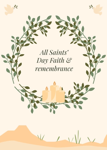 Free Creative All Saints' Day Wreath Template to Edit Online