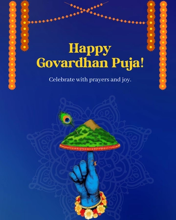 Free Govardhan Puja Social Media Post Template to Edit Online