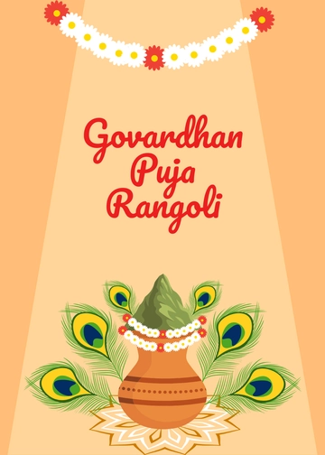 Free Blank Govardhan Puja Rangoli Template to Edit Online