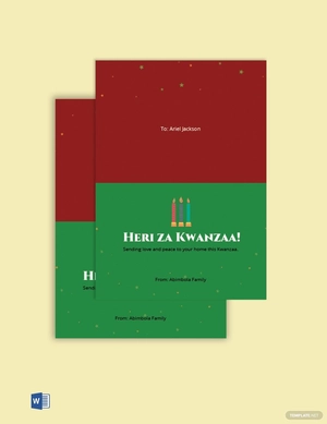 Kwanzaa Holiday Card Template