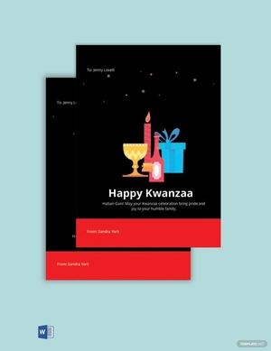 Happy Kwanzaa Greeting Card Design Template