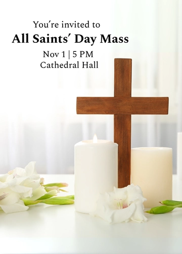 Free All Saints' Day Invitation Card Template to Edit Online