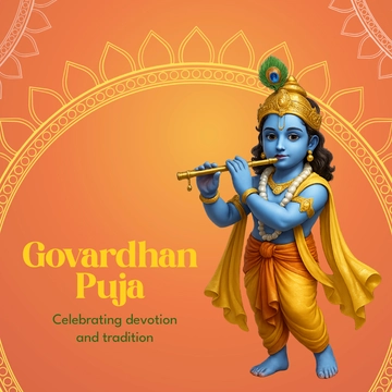 Free Happy Govardhan Puja LinkedIn Post Template to Edit Online