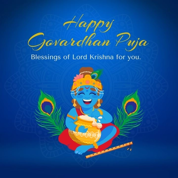 Free Happy Govardhan Puja Whatsapp Post Template to Edit Online