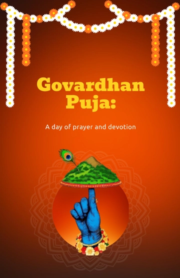 Free Religious Govardhan Puja Template to Edit Online