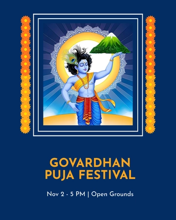 Free Modern Govardhan Puja Festival Template to Edit Online