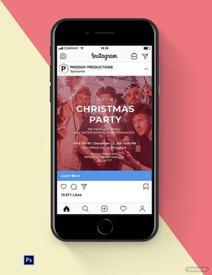 Free Christmas Party Instagram Post Template to Edit Online