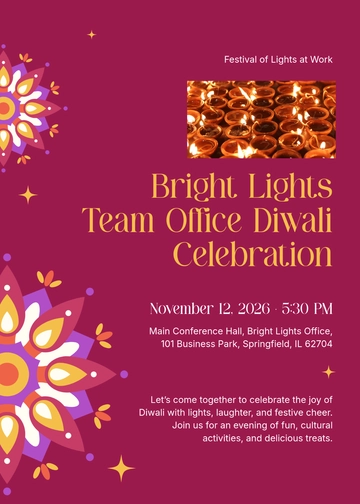 Free Office Diwali Invitation Template to Edit Online