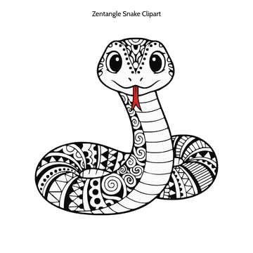 Free Zentangle Snake Clipart to Edit Online