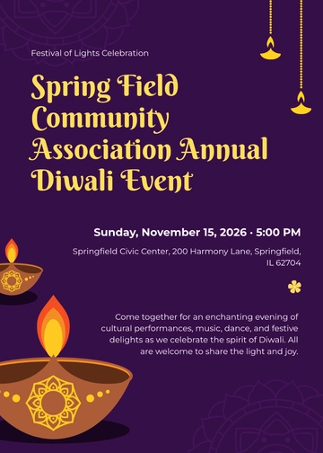 Free Diwali Event Invitation Template to Edit Online