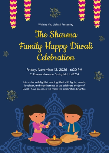 Free Happy Diwali Invitation Template to Edit Online