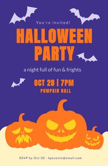 Free Simple Halloween Invitation Poster Template to Edit Online